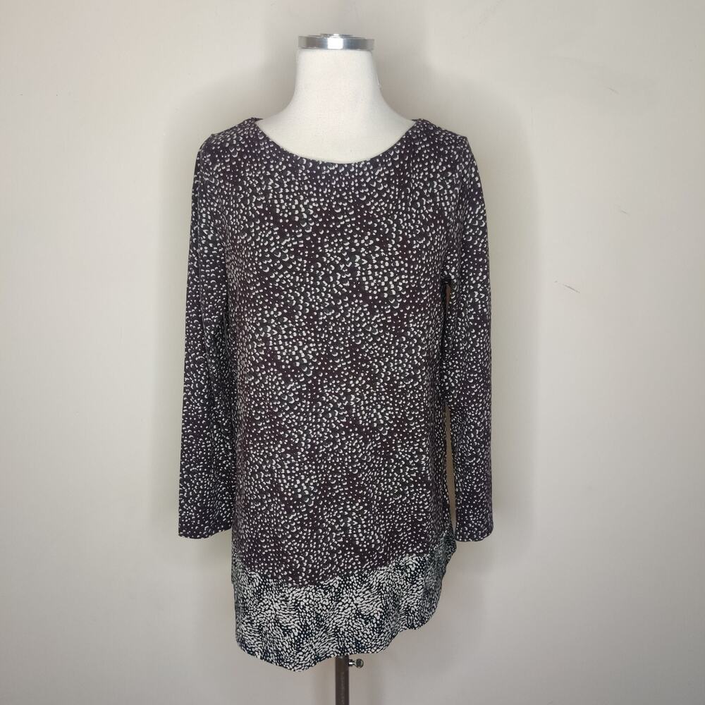 J Jill Long Sleeve‎ Tunic Top Spotted Cotton Knit
